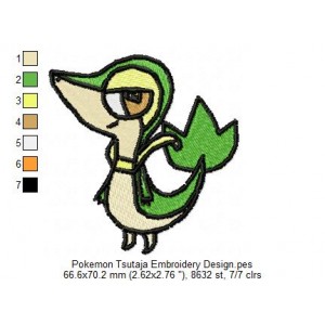 Pokemon Tsutaja Embroidery Design